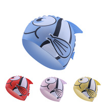 Summer children small fish cartoon swimming cap Boys and Girls cute animal shape waterproof silicone training swimming cap