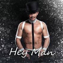 Nightclub bar muscle male foreign model gogo sportsman performance suit sexy strap body with sexy performance suit