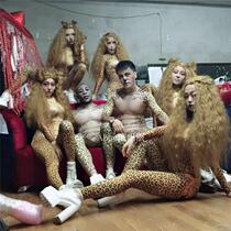 Nightclub bar BAO WEN jumpsuit performance costume savage party male GOGO female DS costume cat girl wet body female