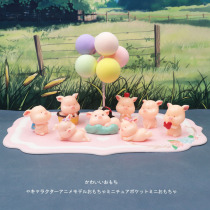 Japanese mini cute piggy miniature doll Cartoon Doll toy car micro landscape ornaments simulation animal