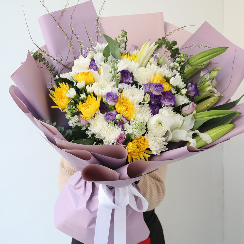 清明节北京天津黄菊白菊花束杭州上坟扫墓鲜花葬礼悼念雏菊告别花