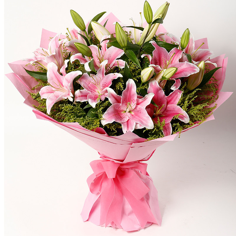 玫瑰花鲜花百合花束北京同城送花鲜花速递丰台海淀送花鲜花礼盒_双氙