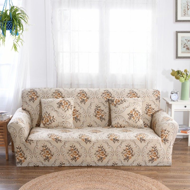 欧式皮沙发组合纯色单人三人紧包式万能沙发套沙发罩全包防滑全盖