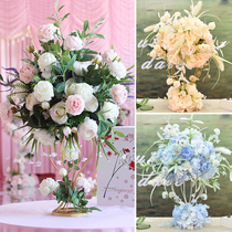 Wedding Wrought iron main table flower decoration Hotel wedding KTV bar decoration simulation silk flower welcome area props ornaments