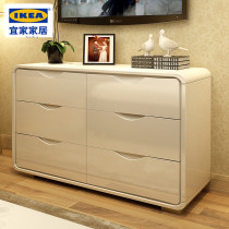 Bedroom high TV cabinet fashion modern simple white light piano paint six bucket cabinet bedend storage cabinet lockers
