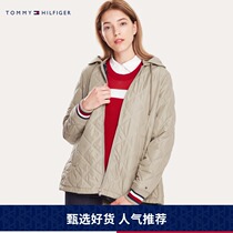 TOMMY HILFIGER Womens Autumn Casual Cardigan Hooded Cotton Jacket Jacket Jacket-WW0WW25154