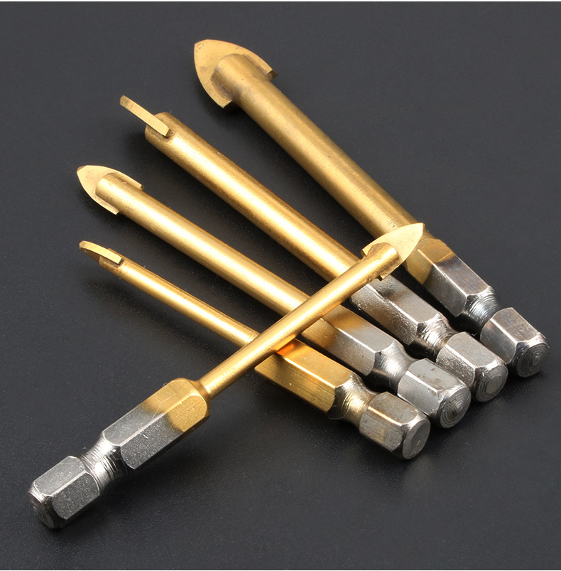 瓷砖开孔墙壁玻璃水泥墙钻孔陶瓷器三角钻头合金扩孔手枪电钻包邮