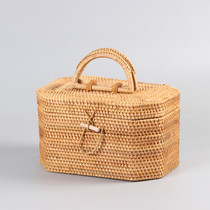 Vietnamese Rattan Tea Set Containing Box Tea Point Case Travel Tea Set Basket Tea Scents Road Portable Lifting Basket Tea Containing Box