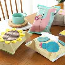 Car-mounted paper bags Catoon Creative Living Room Tissue Box Cotton Sack paper tapestry tablet paper packet on cute beds