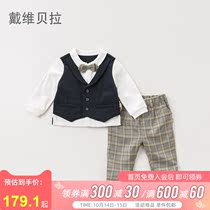 David Bella davebella Boys Set Autumn New Gentleman Dress Baby Two Piece