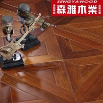 Imported Indonesian pineapple grid solid wood multi-layer parquet floor high-end multi-layer solid wood composite parquet floor heating floor