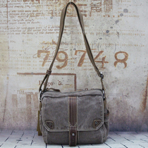 Japanese and Korean men casual retro canvas bag shoulder shoulder bag fashion British messenger bag business commuter bag trend