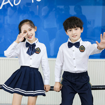 Primary school childrens school uniforms spring and autumn suit female children Inslem wind class clothes long sleeve shirt kindergarten garden clothes season college wind