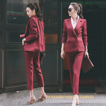 Slim slim fashion professional white collar women suit suit 2019 new small fragrant style Korean temperament two-piece set