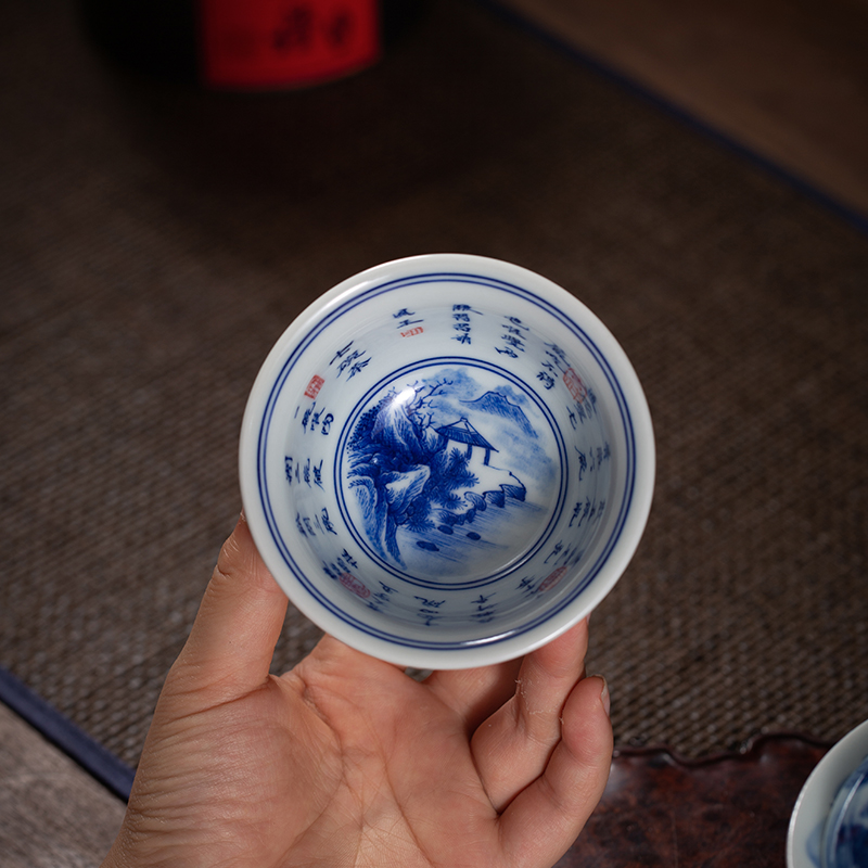 Jingdezhen porcelain and tea set tea cup hand - made porcelain maintain a single pure manual cups kung fu masters cup