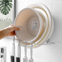 Toilet washbasin storage rack wall-mounted non-perforated toilet bathroom dormitory household wash basin sub-rack