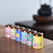 Chinese retro enamel sealed tea cans kung fu tea set accessories Tea Box storage cans ceramic tea cans