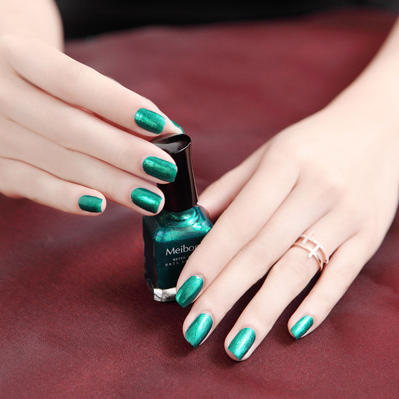 meibone水性健康甲油绿色指甲油可剥撕拉无毒持久复古绿抹茶绿