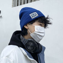 Klein Blue Hat Male Korean Tide Knitted Hat Warm Female Fall Winter Wool Hat Japanese in Cold Hat Trend