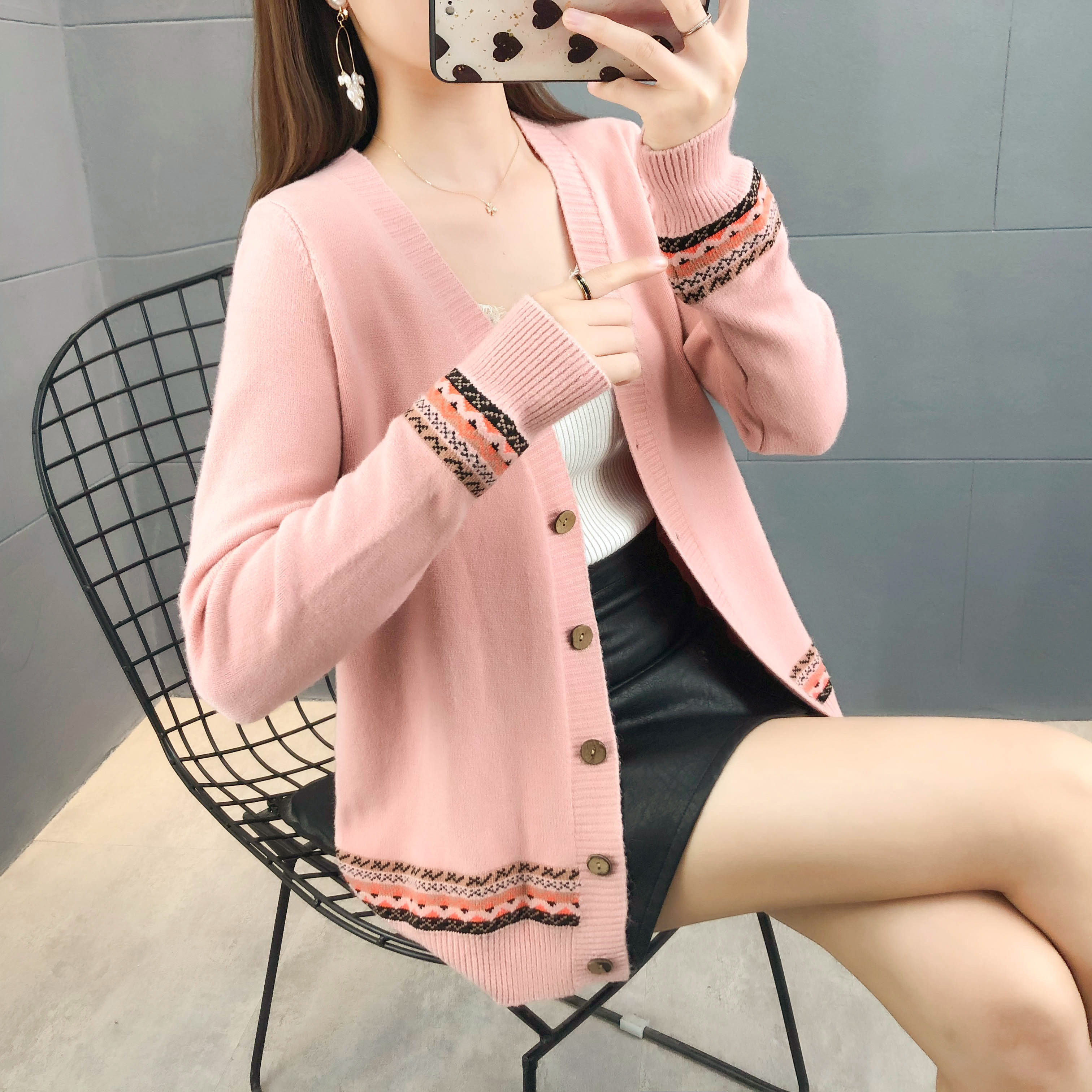 针织开衫薄外套女2020初秋季新款宽松外搭韩版网红外穿毛衣外套潮