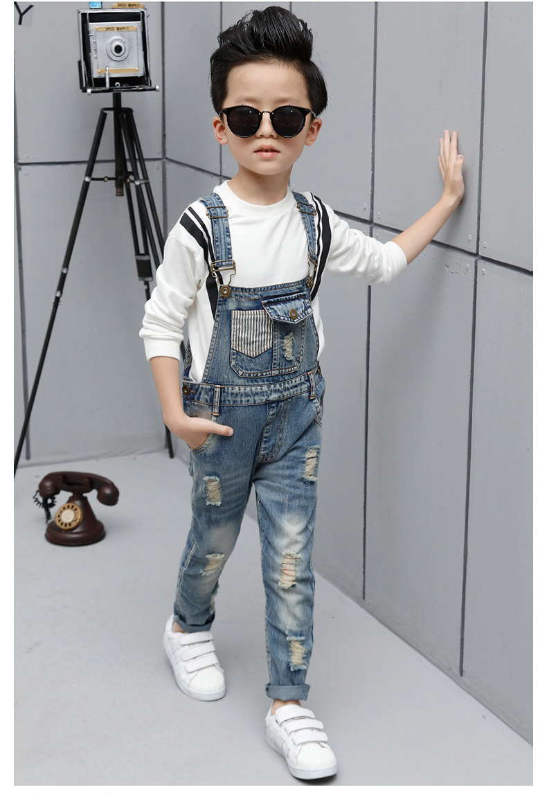 恒源祥女童牛仔背带裤长裤童装春装休闲裤铅笔