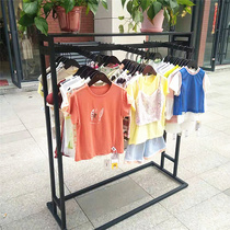 Iron clothing store hangers floor-to-ceiling womens clothing store display stand parallel bars clothes shelves are hanging display Zhongdao rack