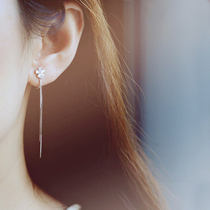 925 silver no ear pierced female ear clip French forest fairy super fairy net red long earrings high sense niche summer