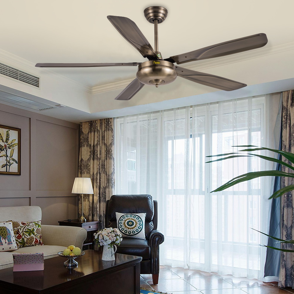 56寸商用黑色大风吊扇餐厅家用静音风扇现代简约北欧吸顶客厅电扇