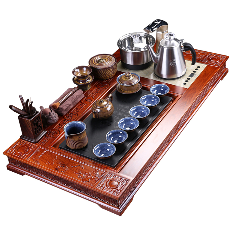 China Qian tea set to spend pear wood tea tray annatto tea sea sharply home violet arenaceous stone tea kungfu tea set