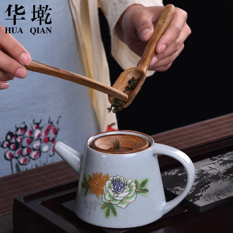 China Qian your up tea six gentleman wood, ceramic composite kung fu tea tea tray parts wings ChaGa key injection