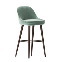 Bar chair Modern simple light luxury Nordic solid wood backrest chair Front desk chair Bar household high stool Bar chair