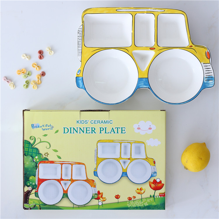 Love graces large creative hand - made ceramic separation plate jeep tableware auxiliary lovely children