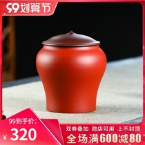 Yixing Zisha tea jar pure handmade small tank wake up tea pot Puer tea storage tank tea box