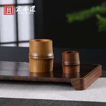 Yibendao Rattan cover set Bamboo pot cover ornaments Kung Fu tea accessories Teapot cover bowl Tea Bowl cover bracket