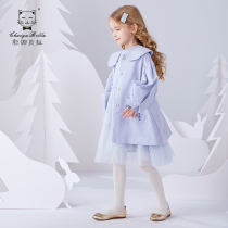 Girls windbreaker 2021 new spring and autumn English style spring dress childrens clothing childrens long womens baby coat