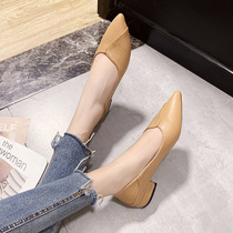 Net Red single shoes womens 2020 new summer Korean version of Wild Bean shoes pointed shallow mouth laddy shoes tide evening shoes