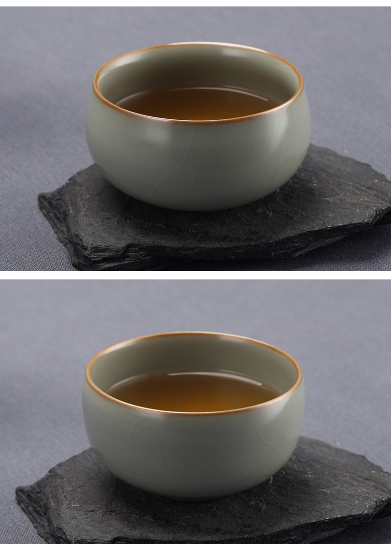 6hr景德镇汝窑开片分寸创意小茶杯功夫茶具品茗杯家用手工个人主_不