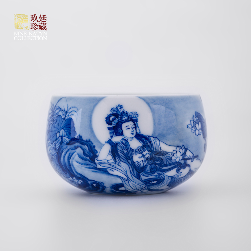 About Nine katyn witnessing zen master cup single CPU jingdezhen blue and white porcelain tea set guanyin ceramic cups sample tea cup