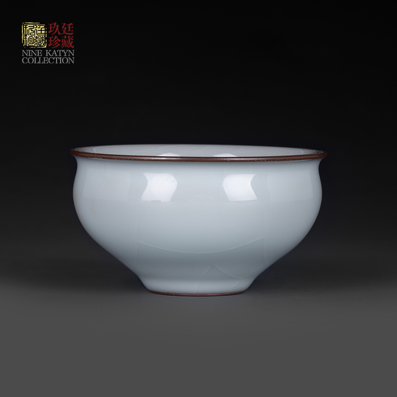 Nine at the pure manual up master kung fu tea cup ice crack a single sample tea cup cup of jingdezhen tea service master