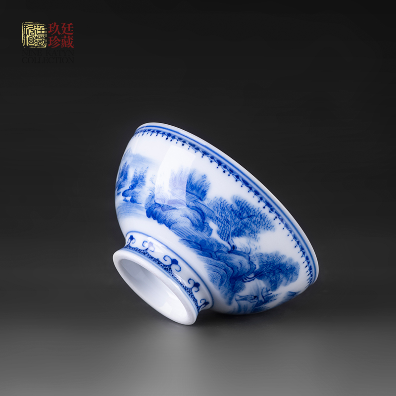 About Nine katyn landscape master of blue and white porcelain cup single cup sample tea cup jingdezhen ceramic tea set household kung fu tea cup