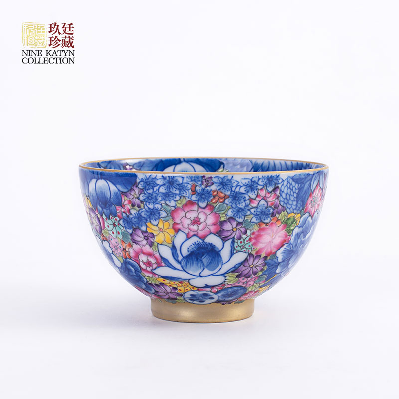 Nine at jingdezhen blue and white enamel see colour master cup single CPU checking ceramic cups kung fu tea cups individual sample tea cup