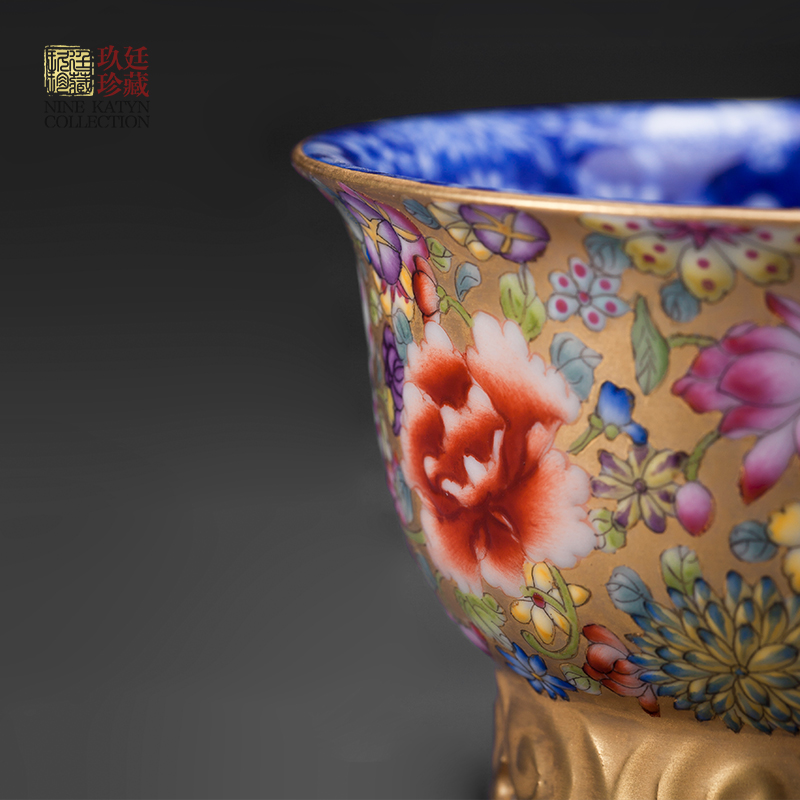 About Nine katyn colored enamel master cup single CPU jingdezhen tea set manually domestic large - sized kung fu tea cups individual sample tea cup