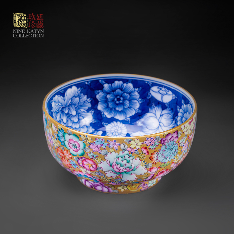 About Nine katyn colored enamel cup single cup of jingdezhen blue and white flower is kung fu tea set with large sample tea cup masters cup