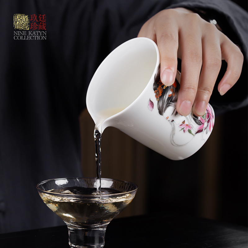 About Nine katyn ceramic fair cup of tea ware jingdezhen hand - made large points well cup kung fu tea accessories tea by hand