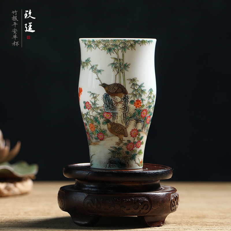 About Nine katyn pastel bamboo report peaceful jingdezhen ceramic cups fragrance - smelling cup kung fu tea set personal master cup by hand