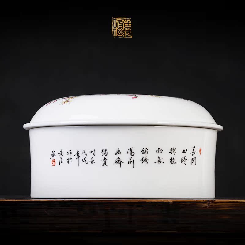 About Nine katyn pastel big caddy fixings jingdezhen ceramic checking yulan puer tea cake ceramic pot large storage tanks