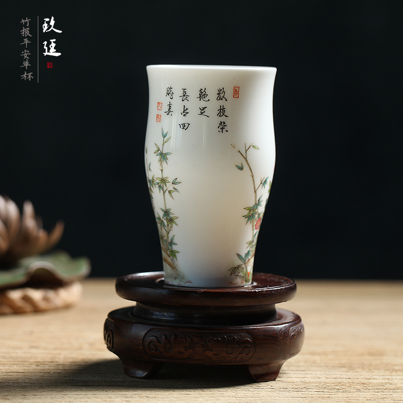 About Nine katyn pastel bamboo report peaceful jingdezhen ceramic cups fragrance - smelling cup kung fu tea set personal master cup by hand