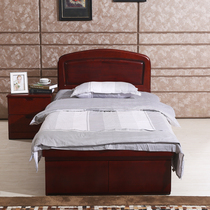 Solid wood single bed 1M Solid wood new Chinese style wooden bed one meter ash box storage bed Small bed with drawer promotion
