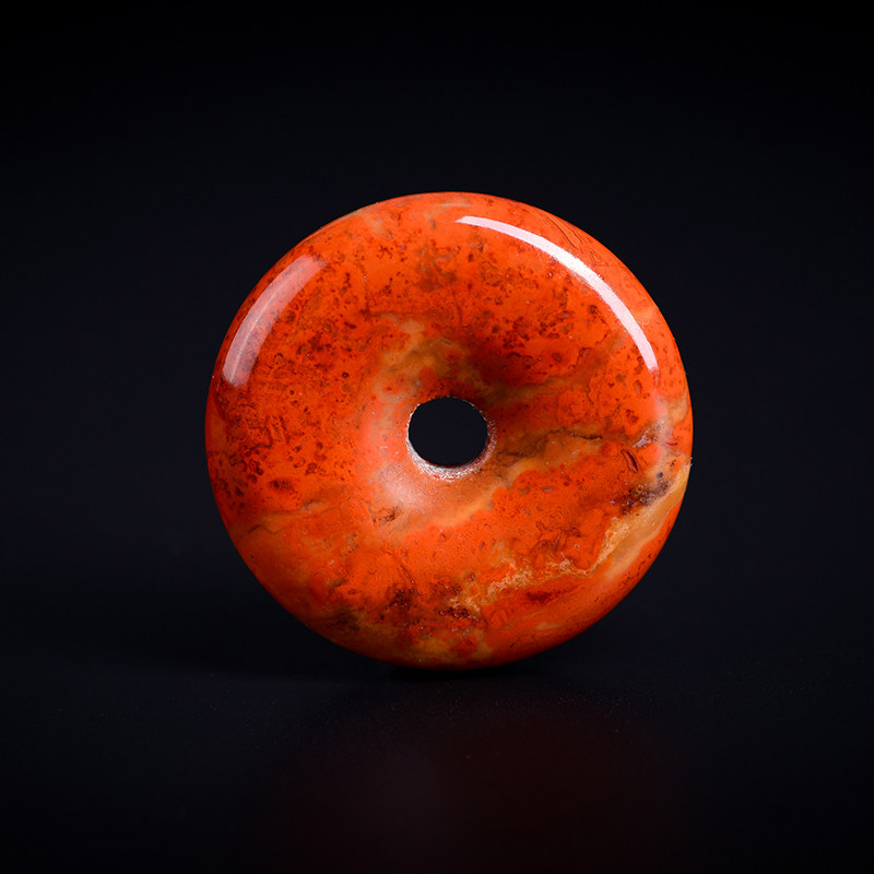 尚之缘天然蒙料战国红玛瑙平安扣吊坠背云男女项链毛衣链佛珠配饰