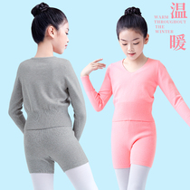 Children Dance Suit Sweater Girl Autumn winter practice Coat Blouse Blouse Pink Dancing Exterior Hitch Long Sleeve Ballerina